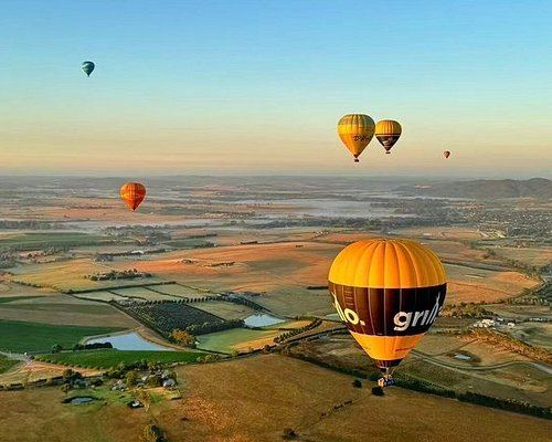 Hot air balloons over the valley