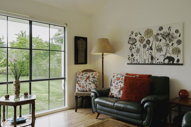 A reading corner by the window