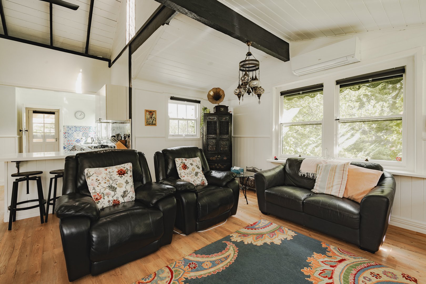 The lounge and open-plan living